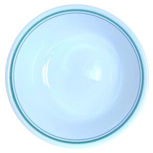 Corelle Vitrelle Bowl 6.25in White With Blue Green Rings Break Chip Resistant